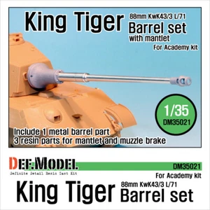 DEF. MODEL DM35021, King Tiger 88mm Metal Barrel with mantlet (for Academy) 1:35 - Imagen 1 de 6