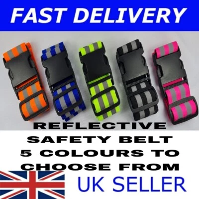 Hi Vis Viz Elasticated Reflective Safety Belt Running Jogging Walking Cycling DS - Image 1 of 4