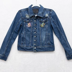 Blanknyc Embroidered Blue Jean Denim Jacket Size XS Never Worn Women’s - Picture 1 of 5