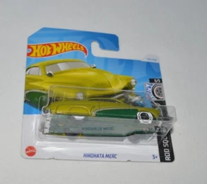 HOT WHEELS 2024 ROD SQUAD 5/5 - HIROHATA MERC METALLIC GREEN ON A SHORT CARD - Picture 1 of 8