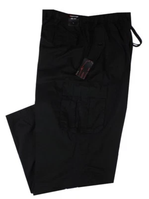 ESPIONAGE BLACK COTTON TWlLL CARGO TROUSERS TR052 2XL3XL4XL5XL6XL7XL8XL