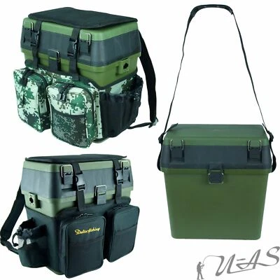 DELTA FISHING Auswahl 3x Sitz Box Rucksack Tackel Box Angel Koffer Sitzkiepe Kva