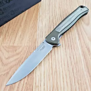 LionSTEEL Skinny Folding Knife 3.5" MagnaCut Steel Blade Aluminum/Micarta Handle - Picture 1 of 12