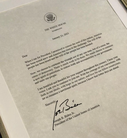 SIGNED Joe Biden Personalized Presidential White House Letter -OFFICIAL STYLE Cover