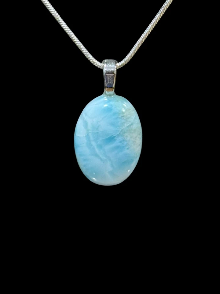 Collar Colgante Larimar ~ Colgante Piedra Azul y Cadena Joyería Larimar Foto 1 de 1