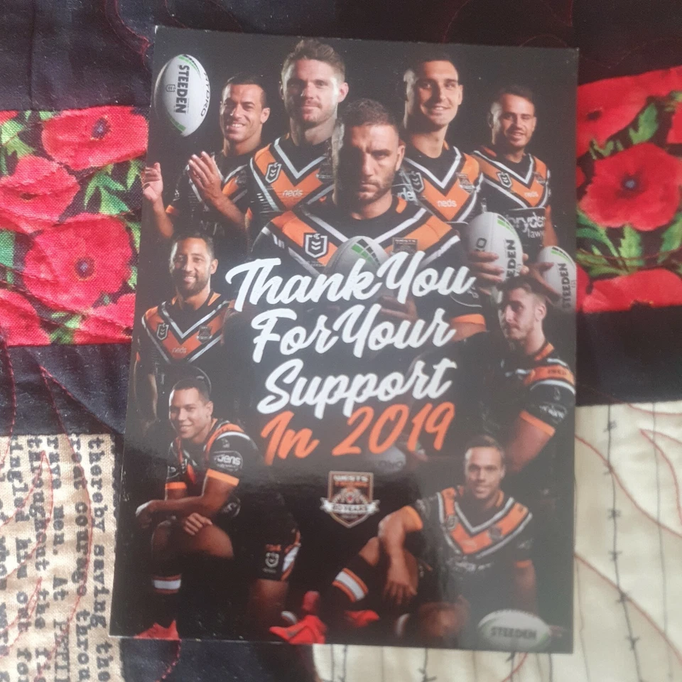 Wests Tigers 2019 postcard 150mm x 105mm  postcard - image 1 of 4