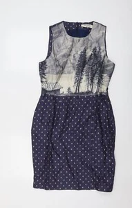 nice things Womens Blue Viscose Blend Shift Size 10 Zip - Picture 1 of 10