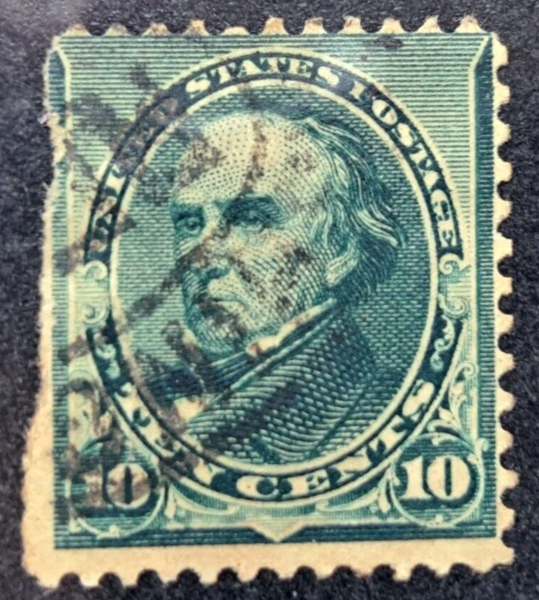 US Stamp Sc 226, 10c Webster, Used, F/VF,  CV $ 5.00 (3F) - Image 1 of 1