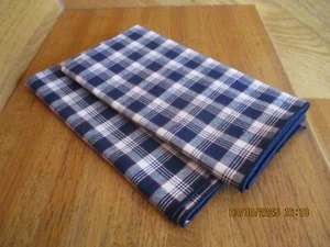 Longaberger Servietten 4er Set JW Karo Stoff Marineblau 17" *Versand inklusive!* - Bild 1 von 4