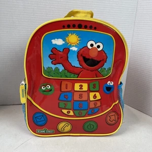 Mochila Sesame Street Kids para niños pequeños Elmo 2014 vinilo y lona 12"" x 10"" limpia - Imagen 1 de 6