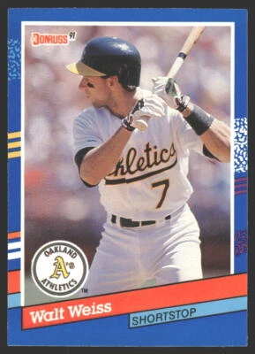 Walt Weiss #214c 1991 Donruss Oakland Athletics - Image 1 of 2