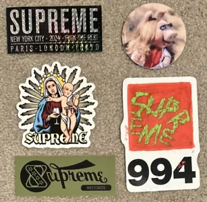 LOT of 5 Supreme Stickers Miss Piggy Records Blood 1994 FREE SHIPPING! - Picture 1 of 7