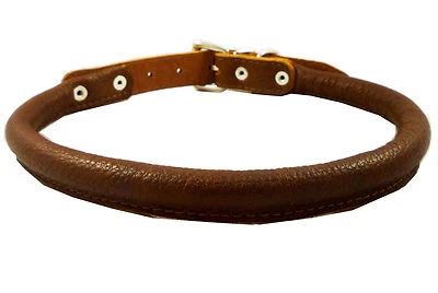 Rolled Genuine Leather Dog Collar 18”-23” neck Chows Collies Labrador Retriever - Image 1 of 4