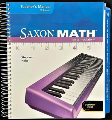 SAXON MATH - TEACHER'S MANUAL - Intermediate 4 (Vol 1) - By Stephen Hake (2012) - Image 1 of 4