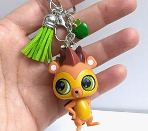 Littlest Pet Shop Keychain LPS Russel Ferguson Hedgehog Figure Handmade Green - Picture 1 of 4