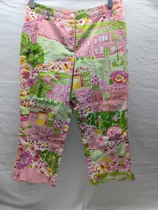 Vtg Lilly Pulitzer Capri Pants Girls 14 Negresco French Riviera White Label - Picture 1 of 9
