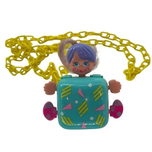 VTG 1986 Galoob Sweet Secrets Lip Gloss Necklace Peach Purple Hair Girl Mirror - Picture 1 of 9