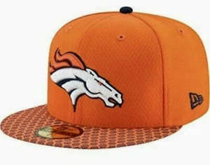 NEW ERA NFL Denver Broncos On Field Orange Flat Bill Baseball Cap NEW Mens 7 1/8 - Picture 1 of 10