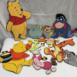 Vintage Winnie The Pooh Characters Hardboard Cardboard Wall Hangings Nursery 10p