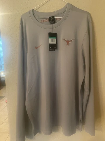 Nike Texas UT Longhorns On Field Dri Fit Long Sleeve Shirt Gray CQ5070-007 Sz XL Cover