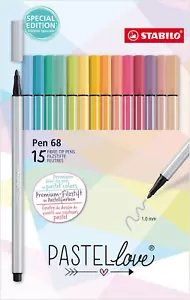 Premium-Filzstift - STABILO Pen 68 - Pastellove Set - 15Er Pack - Mit 15 Verschi - Bild 1 von 12