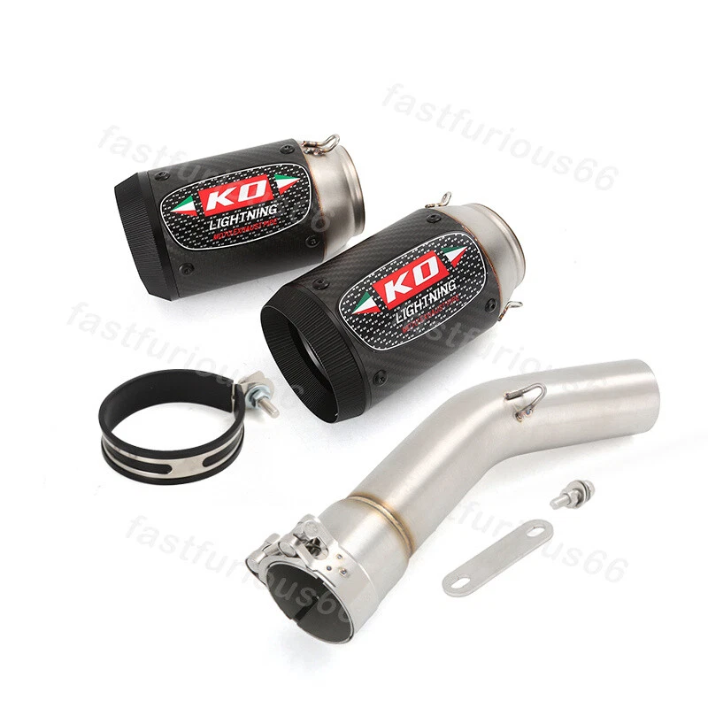 Sistema de escape de tubo medio silenciador de fibra de carbono 51 mm para Yamaha FZ1 FZ-1 2006-2015 Foto 1 de 4