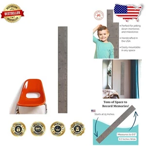 Versatile Height Measurement Chart - 63" Wooden Growth Ruler for Kids & Adults - Picture 1 of 9