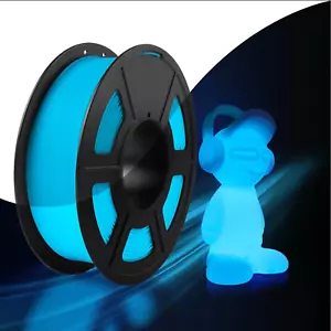 SUNLU Glow in The Dark PLA Filament Neatly Wound Luminous Blue 1KG/2.2LBS Spool - Picture 1 of 12