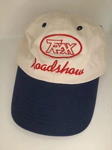 Trax Roadshow Embroidered Hat Navy & Cream Adjustable Curve Peak - Picture 1 of 5