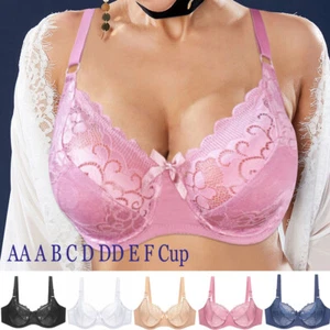 Plus Size Women Bras Lift Up Lace Unpadded Sexy Lingerie Plunge Ma'am Bralette - Picture 1 of 13