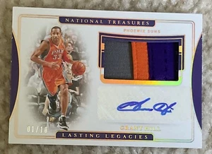 2019-20 National Treasures Grant Hill Game Worn Chunky 3 Color Patch /10 HOF! - Picture 1 of 2