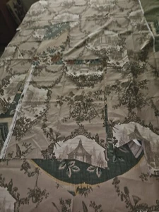 Braemore Screenprint Garden Toile Fabric Remnants 5 Irregular Sized Pieces - Picture 1 of 12