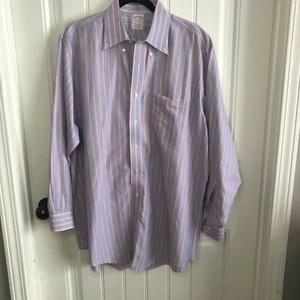 Brooks Brothers blau, rot-weiß gestreiftes Herrenhemd M - Bild 1 von 8