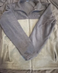 Columbia Mens Large Dark Gray/ Green Olive Field Gear Fleece Windbreaker Jacket - Picture 1 of 6