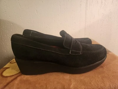 Mocasines de cuña de gamuza negros Munro talla adecuada ajuste perfecto para mujer talla 7,5 #8 Foto 1 de 4