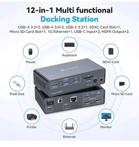 USB C Dockingstation mit KVM Switch 2 Monitore 2 Computer 4K@60Hz HDMI SW524 - Bild 1 von 6