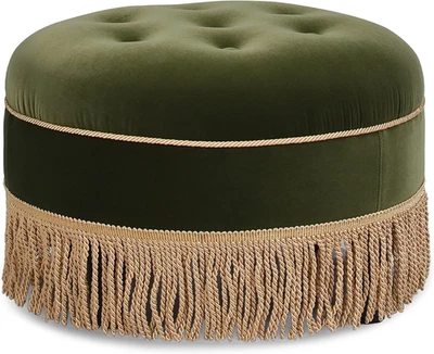 Jennifer Taylor Home Yolanda 24" round Upholstered Accent Ottoman, Medium - Image 1 of 4