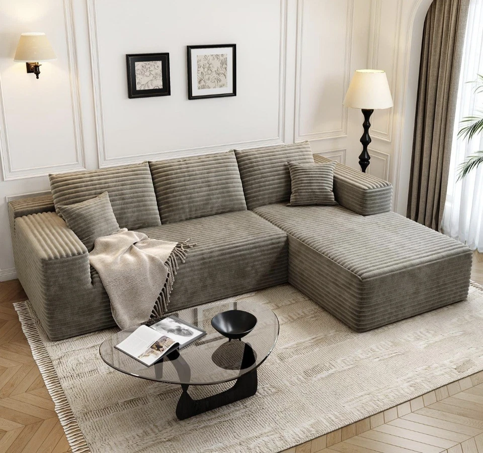 (254) Sofá sofá seccional modular nube 107,5 con chaise en forma de L diseño moderno Foto 1 de 4