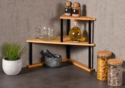 Kesper 58808 | Küchen-Eckregal mit 2 Ebenen Bambus 52 x 39 x 29,5 cm - Bild 1 von 4