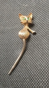 Broche PIN GATO SIAMÉS de colección pin cola movible ojos verdes - Imagen 1 de 2