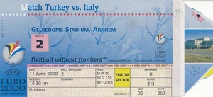 TICKET: EURO 2000 Turkey v Italy - MATCH 2 - Picture 1 of 1
