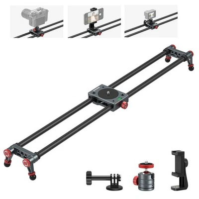 NEEWER CS2M 24in Carbon Fiber Camera Slider with Ball Head for GoPro iPhone - Image 1 of 4