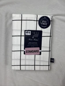 Brooks Brothers 2er Pack 100% Baumwolle Kissenbezüge Fensterscheibe kariert in weiß schwarz - Bild 1 von 8