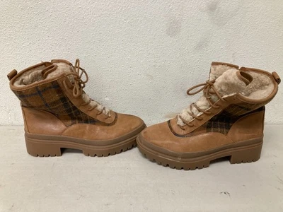 Lucky Brand Womens Edive Plaid Ankle Combat & Lace-up Boots Size 8 1/2 US Shoes - Image 1 of 4