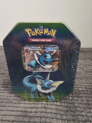 Pokemon  Sun & Moon Elemental Power Vaporeon GX Tin Factory Sealed 2019 - Image 1 of 4