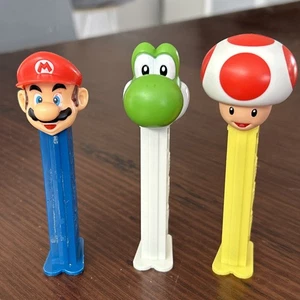 Super Mario Bros Nintendo PEZ Candy Dispenser Collectable X 3 Mario Pez - Picture 1 of 13