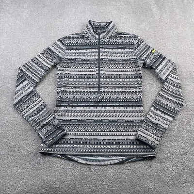 Nike Top Mujer Mediano Gris Rayas Geométrico Pro Hipercálido Media Cremallera Pullover Foto 1 de 4