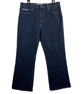 Jeans Z Cavaricci Para Hombre Vintage Años 90 Denim A Rayas Azul Talla 36W x 30L - Imagen 1 de 10