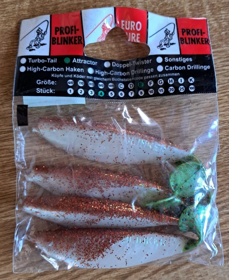 Neu 4 Profi-Blinker Attractor Braun Metallic Gr: F=11,5cm Shad Gummifisch Hecht - Bild 1 von 1