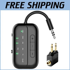 2025 Pro Bluetooth 5.4 Transmitter and Receiver with Dual AUX Airplane Adapter - Picture 1 of 11